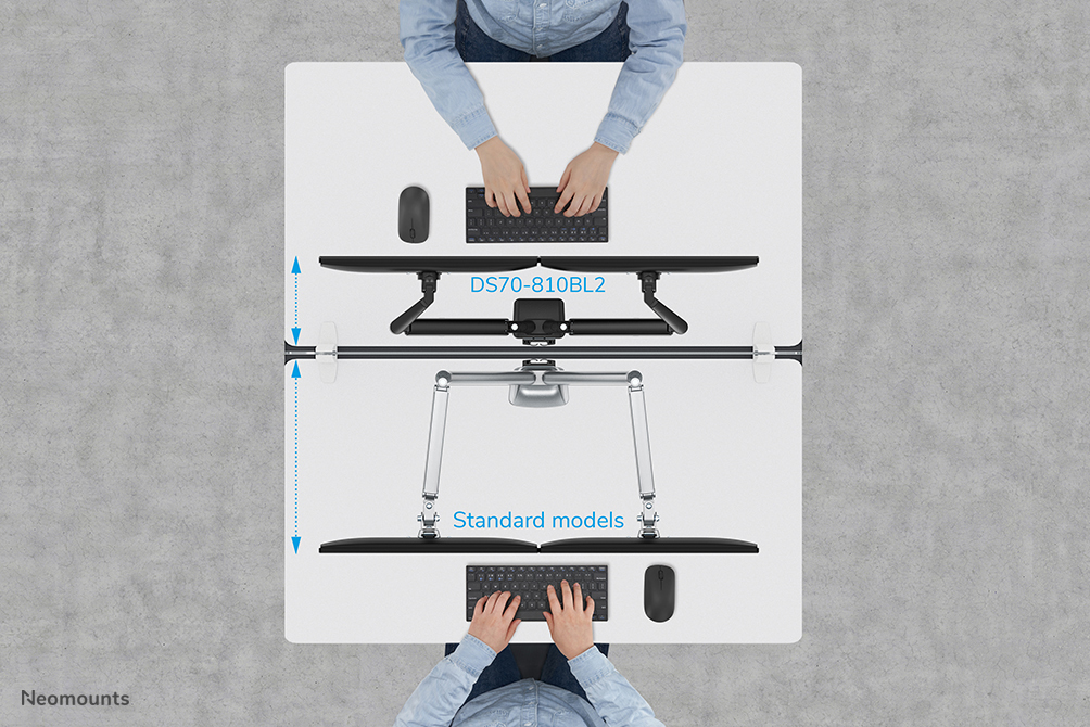EU Product - DS70-810BL2 Desk Mount ultra flat clamp/grommet Dual-mount 17 - 32 thumbnail