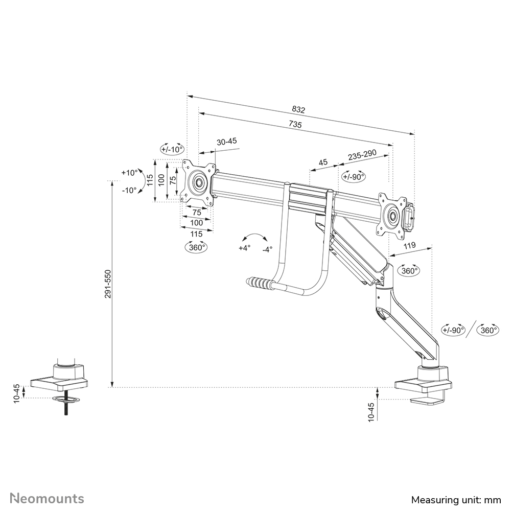 EU Product - voll bewegliche Tischhalterung 17-32 2 M thumbnail