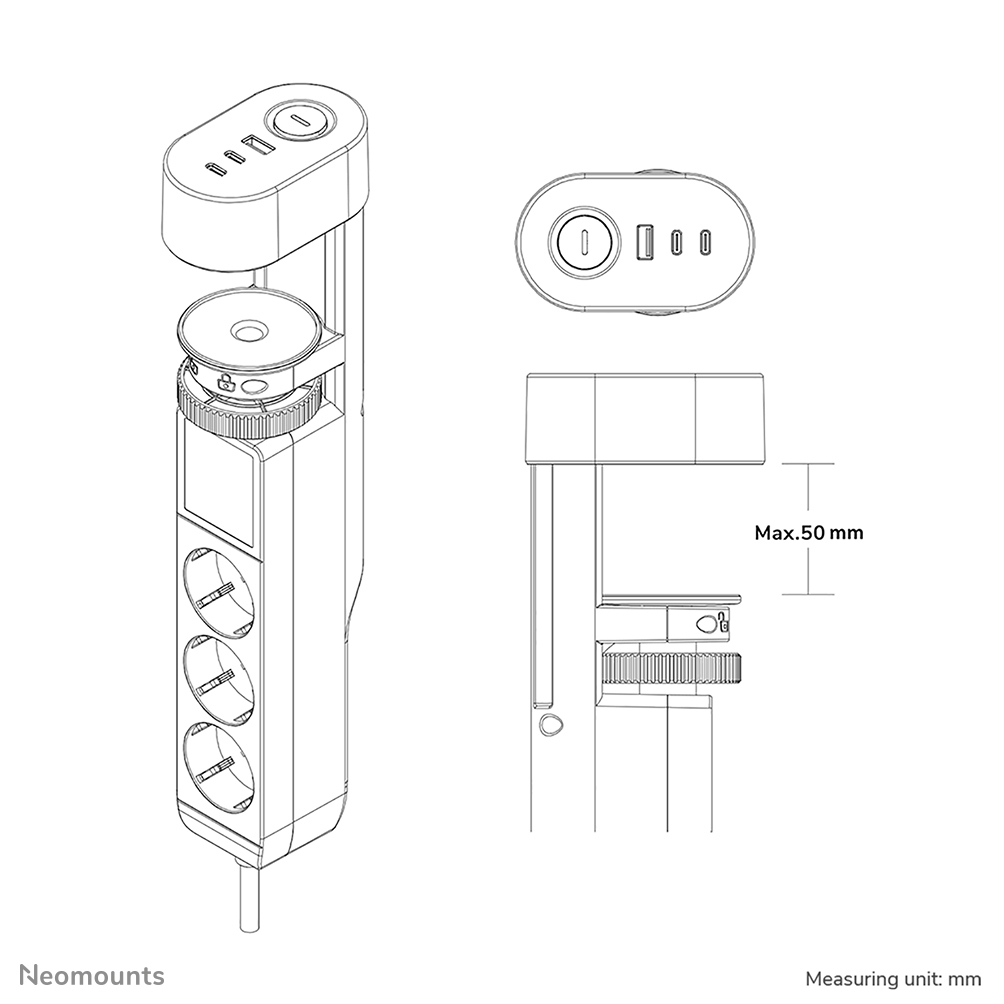 EU Product - DS22-840WH6, VOL Desk Socke thumbnail
