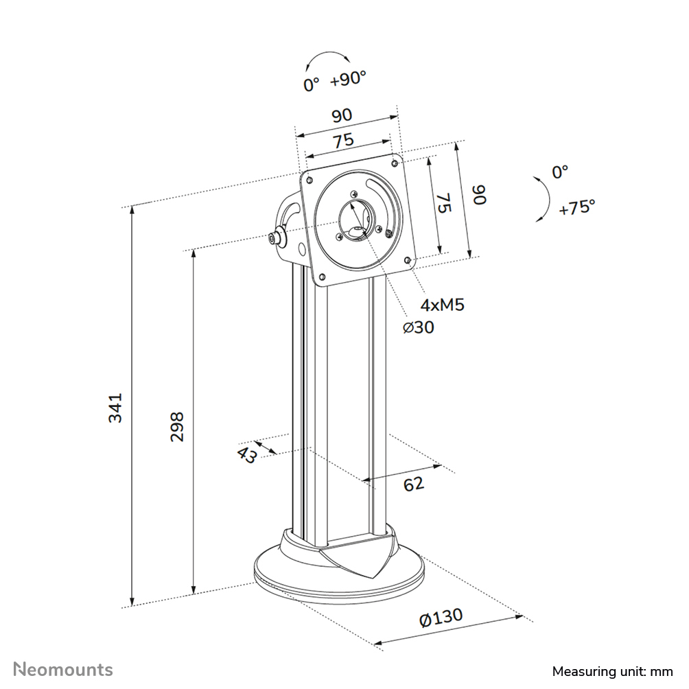 (NEW) Neomounts DS15-632BL1 Tablet desk stand  lockable(NEED ENCLOSURE) thumbnail