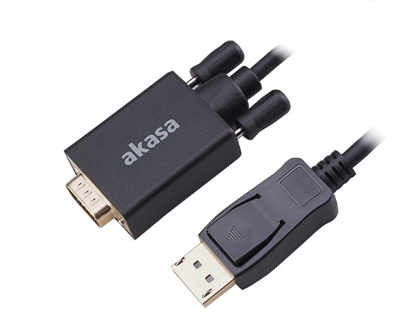 Akasa AK-CBDP25-20BK video cable adapter 2 m DisplayPort VGA (D-Sub) Black thumbnail