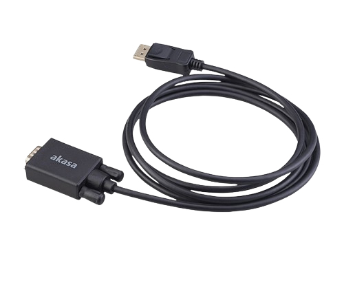 Akasa AK-CBDP25-20BK video cable adapter 2 m DisplayPort VGA (D-Sub) Black thumbnail