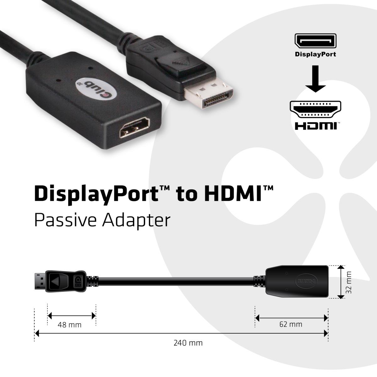 EU Product - Adapter DisplayPort> HDMI* - Adapter - Digital/Display/Video thumbnail