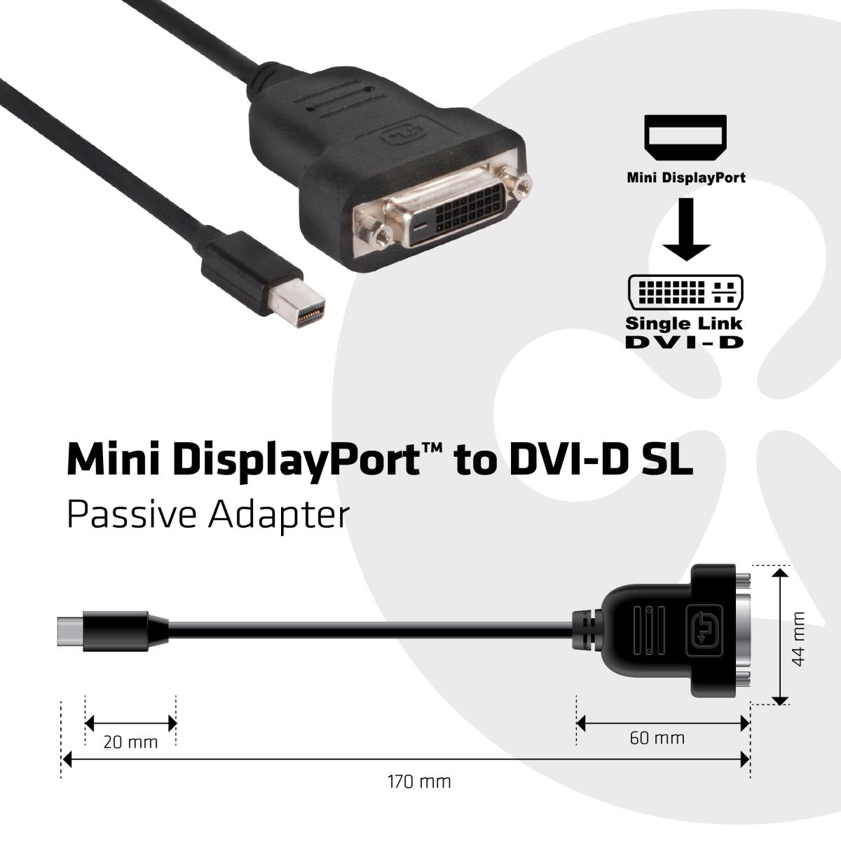 EU Product - mini-DisplayPort auf DVI-D Single Link passiv - Adapter - Digital/Display/Video thumbnail