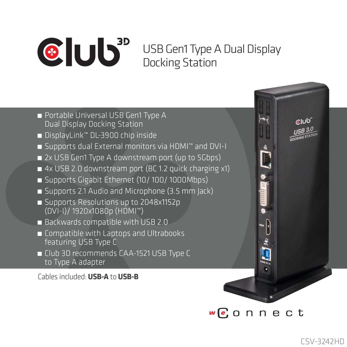 EU Product - USB 3.0 Dual Display Docking Station - Schwarz-Klavierlack thumbnail
