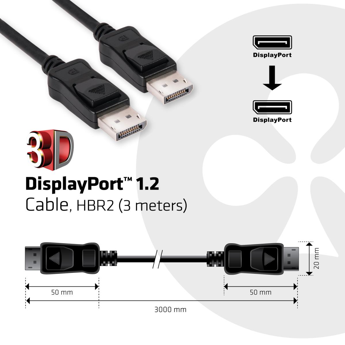 EU Product - Kabel DisplayPort 1.2 - 1.2 HBR2 - Cable - Digital/Display/Video thumbnail