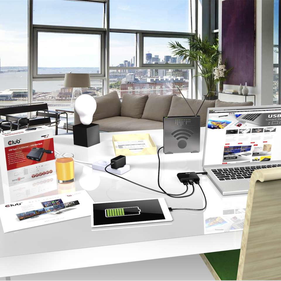 EU Product - SenseVision Adapter USB 3.0 C> Ethernet Gigabit LAN+ 3.0+ Typ - Adapter - Digital thumbnail