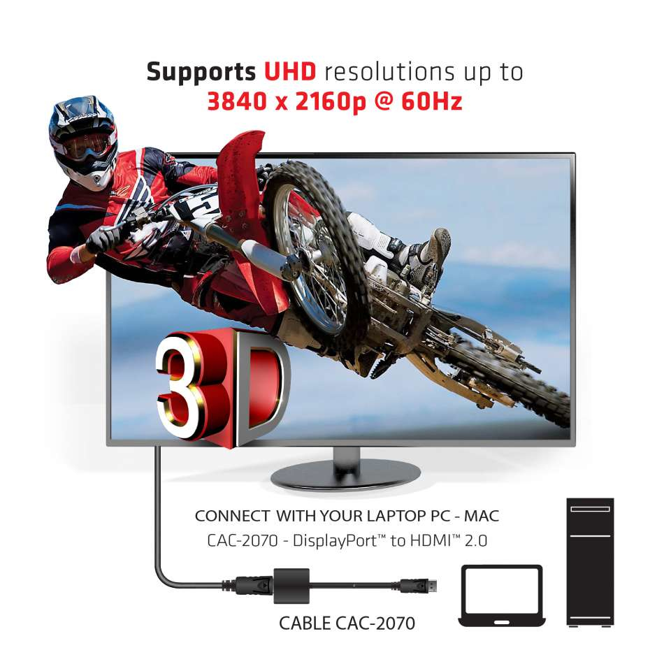 EU Product - Adapter DisplayPort 1.2> HDMI 2.0* - Adapter - Digital/Display/Video thumbnail