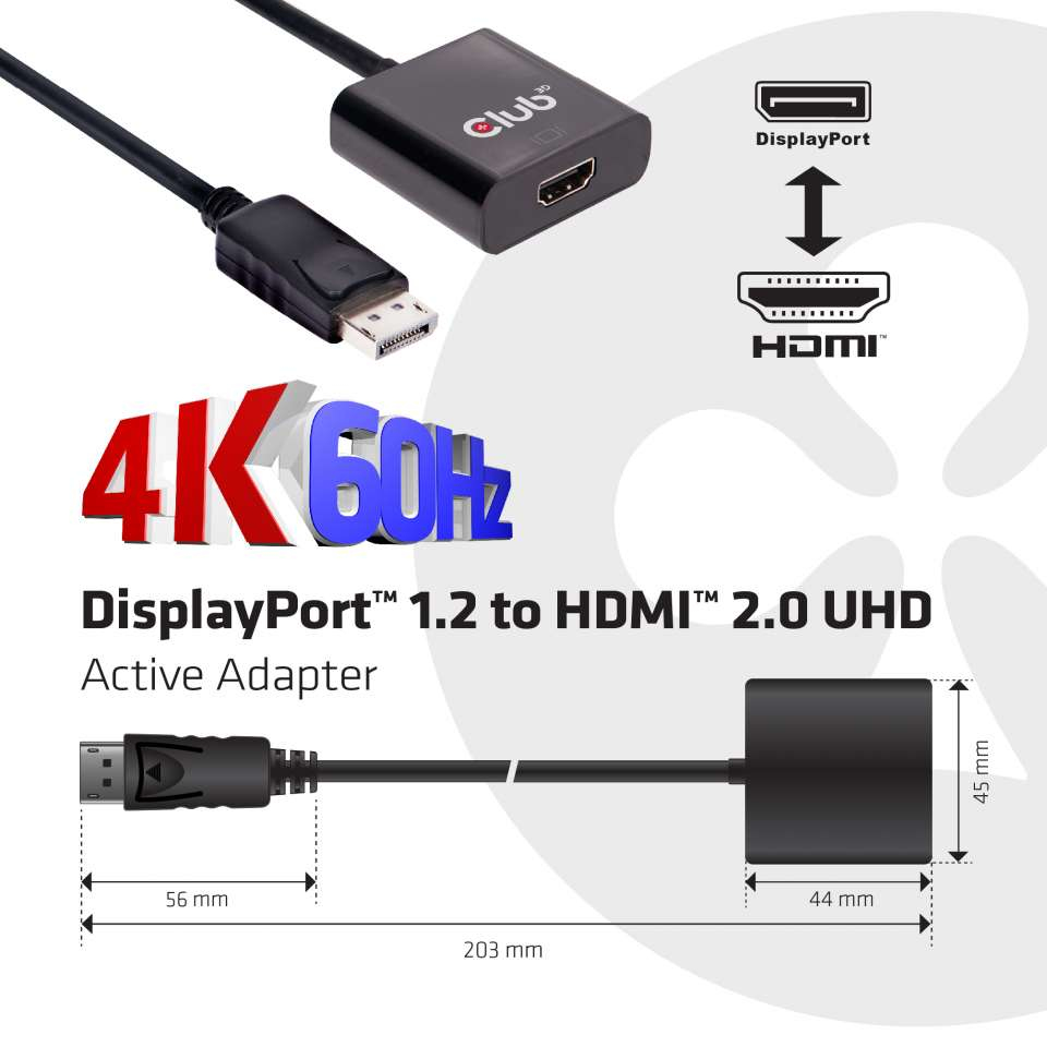 EU Product - Adapter DisplayPort 1.2> HDMI 2.0* - Adapter - Digital/Display/Video thumbnail