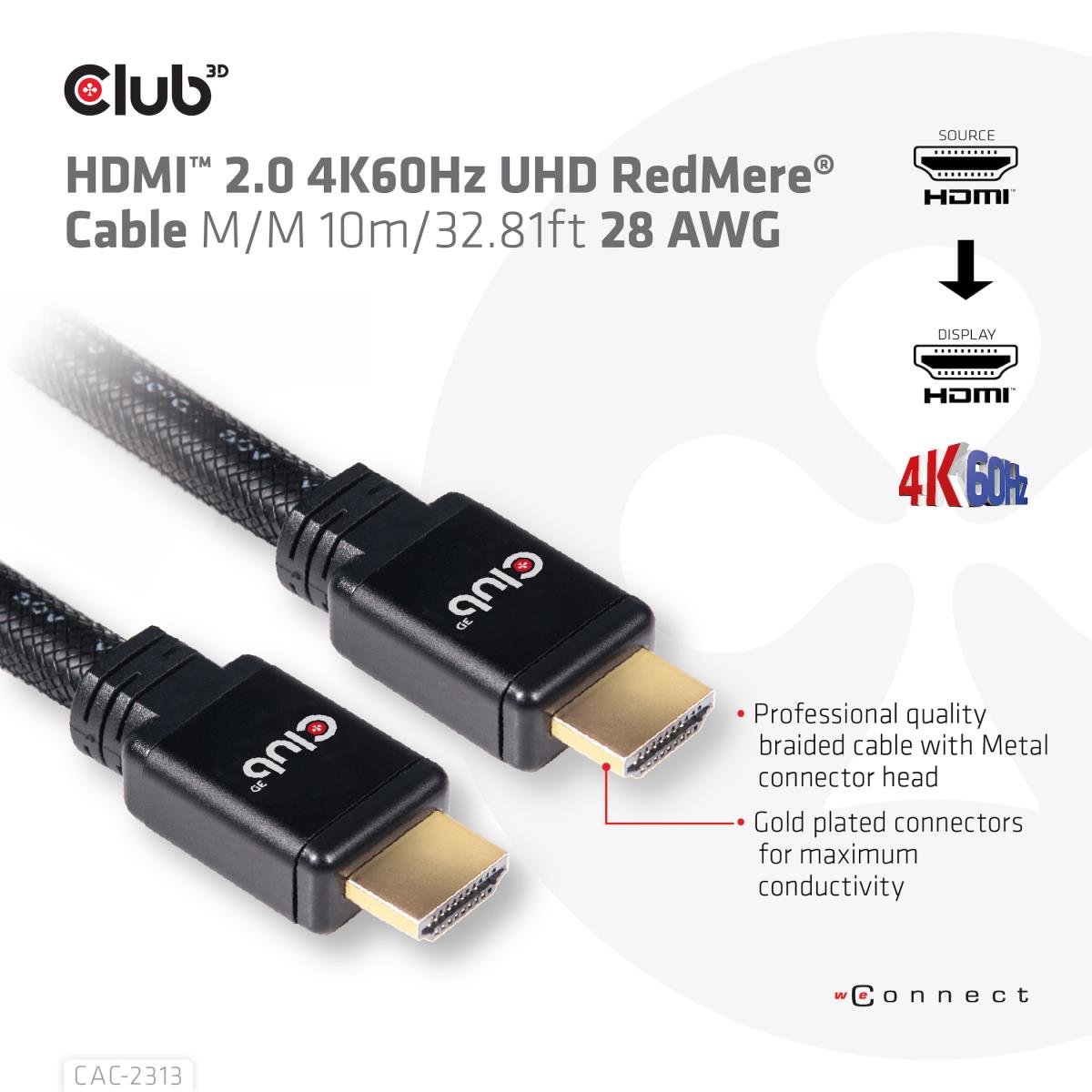 EU Product - HDMI 2.0 4K60Hz RedMere Kabel - Cable - Digital/Display/Video thumbnail