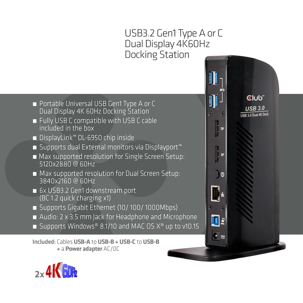 EU Product - USB 3.0 Dual Display 4K60Hz Docking Station thumbnail