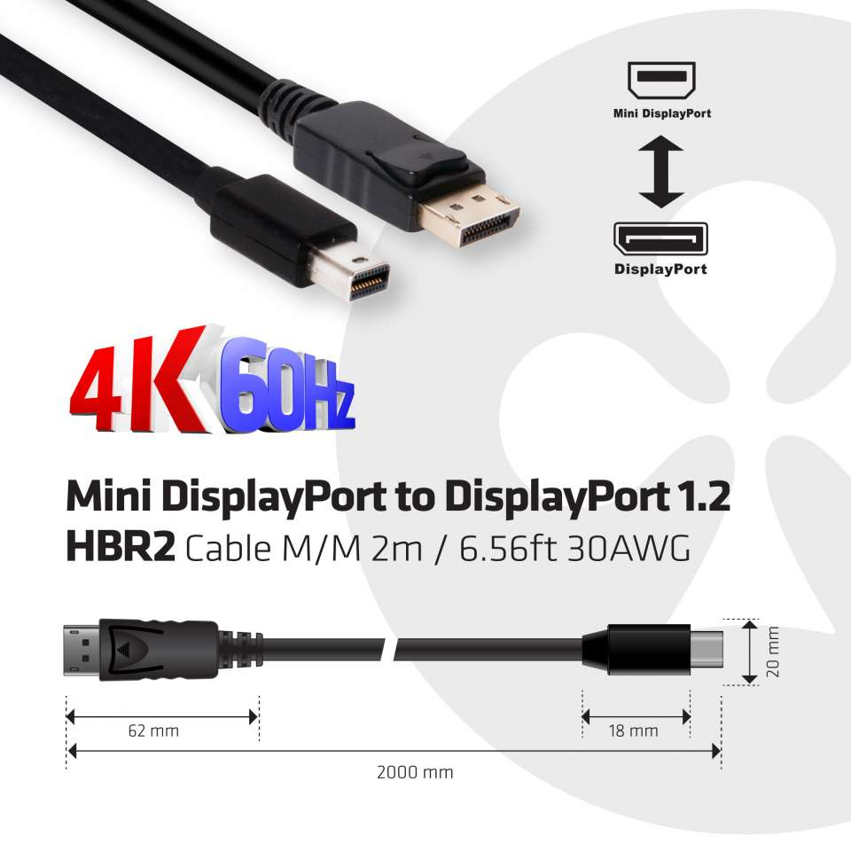 EU Product - Kabel Mini DisplayPort 1.2 - Cable - Digital/Display/Video thumbnail