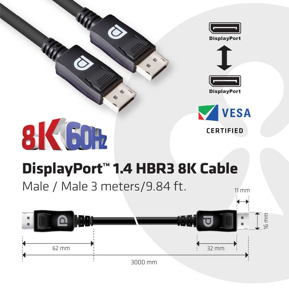 EU Product - Kabel DisplayPort 1.4 - 1.4 Hbr3 8K - Cable - Digital/Display/Video thumbnail