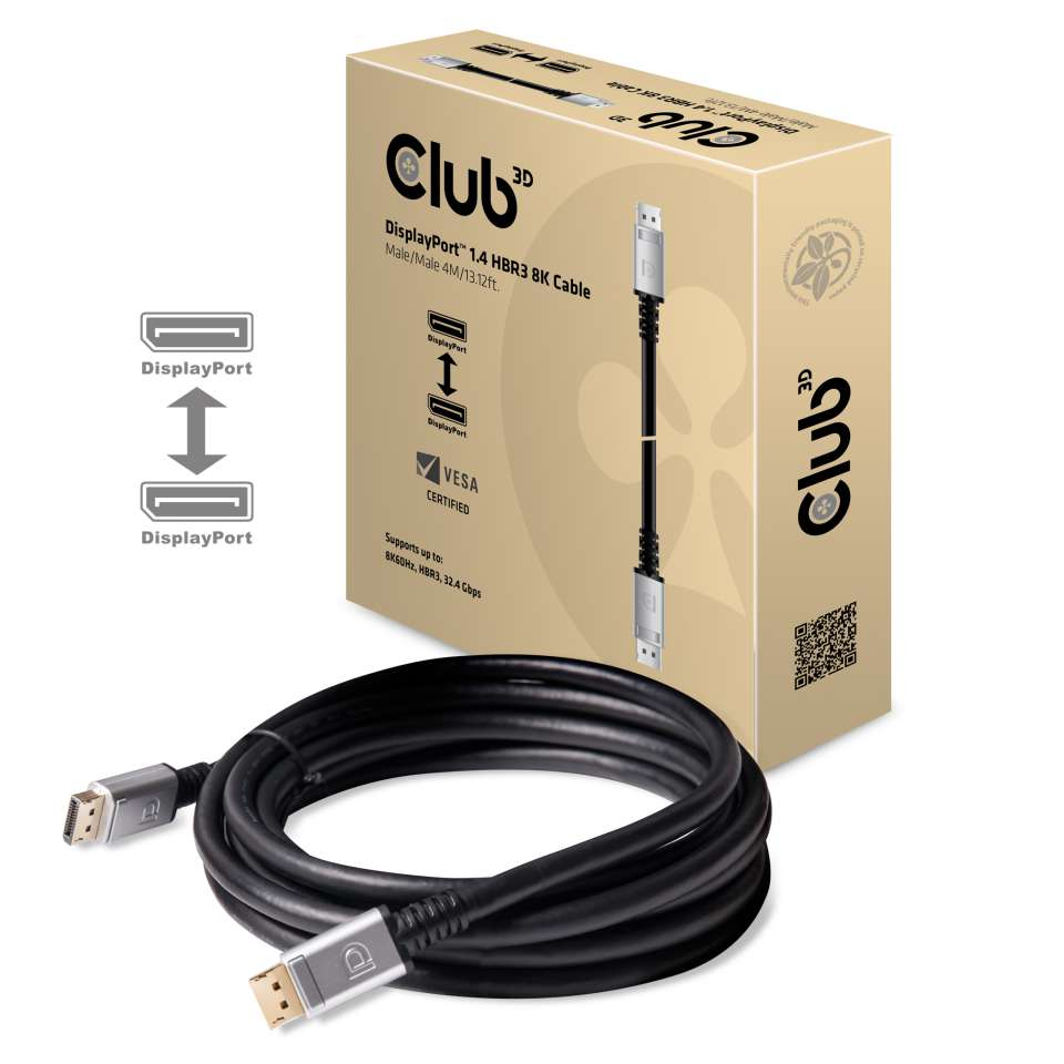 EU Product - Club3D DisplayPort-Kabel 1.4 HBR3 32,4Gb/s   4m 8K60Hz St/St retail thumbnail