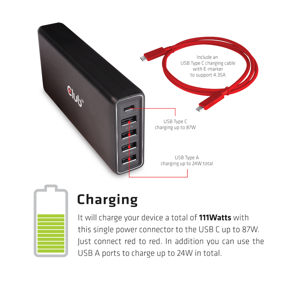 EU Product - Netzteil Usb Typ A & C 5-fach 111W thumbnail