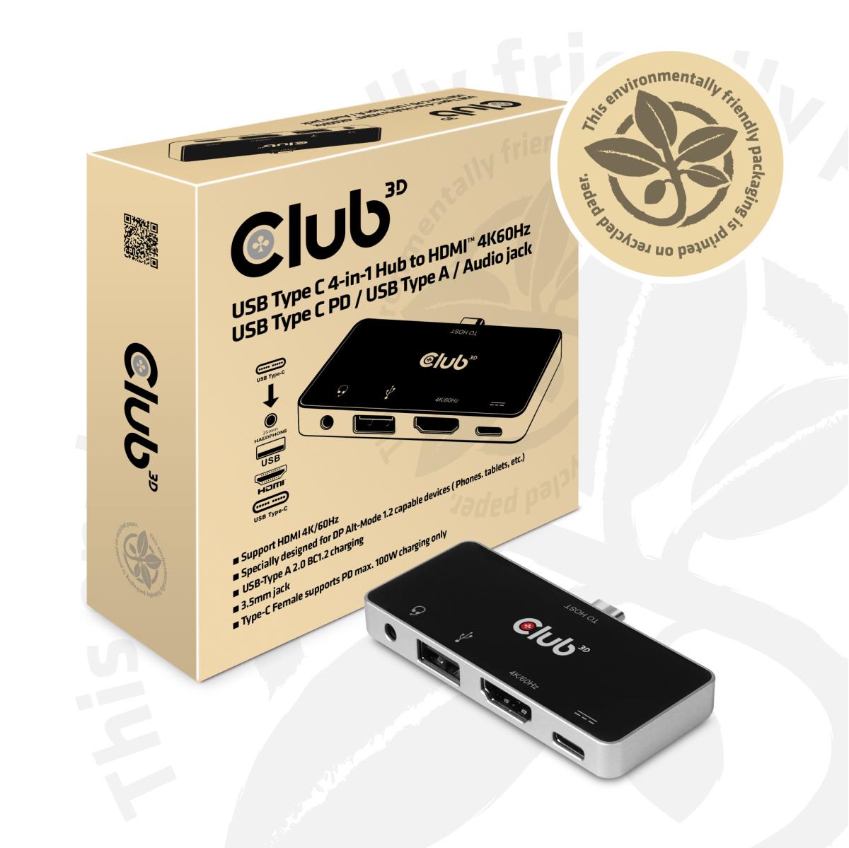 EU Product - Usb Typ C 4-in-1 Hub auf Hdmi 4K60Hz Pd A Audio - Cable - Audio/Multimedia thumbnail