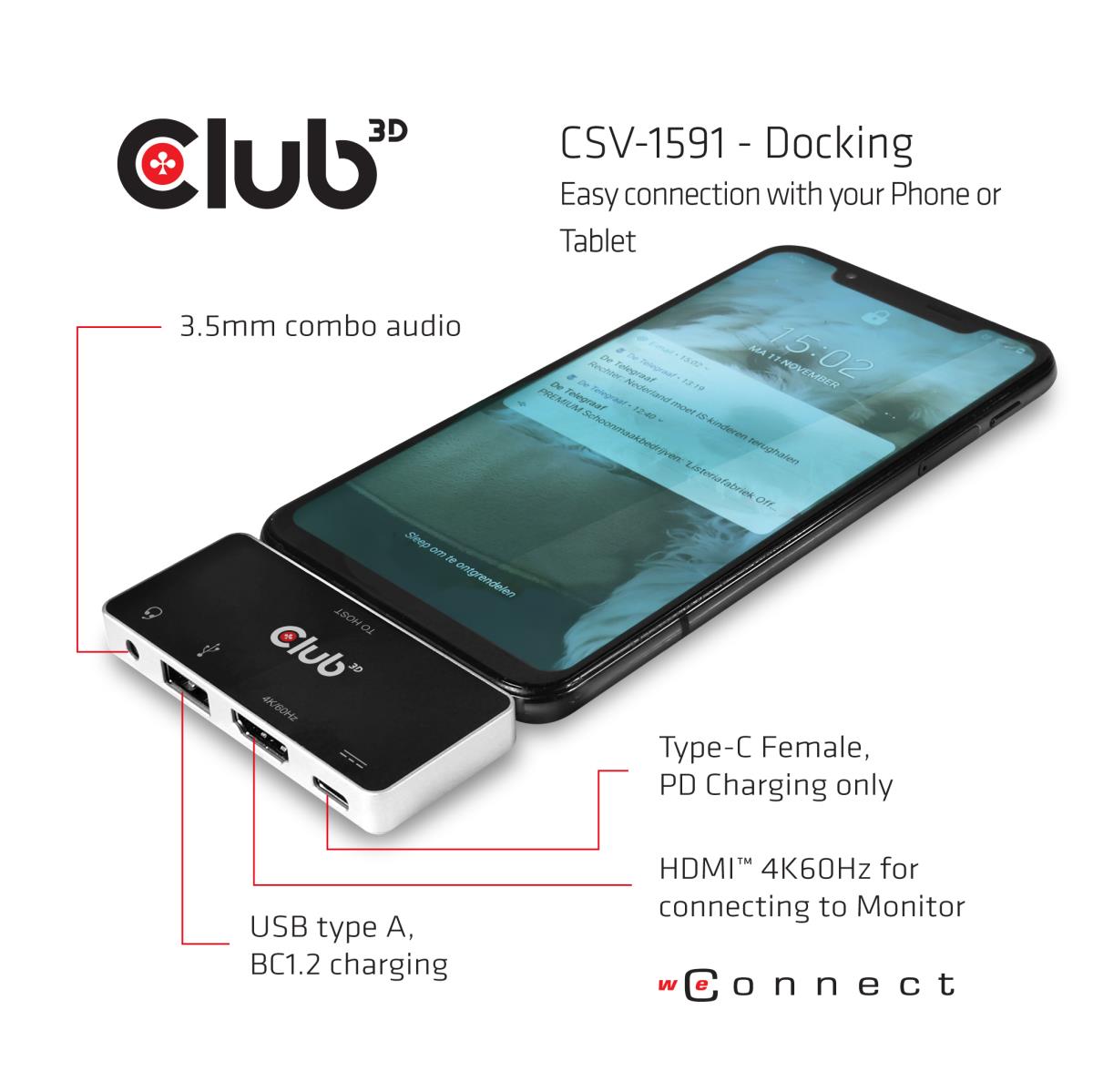 EU Product - Usb Typ C 4-in-1 Hub auf Hdmi 4K60Hz Pd A Audio - Cable - Audio/Multimedia thumbnail