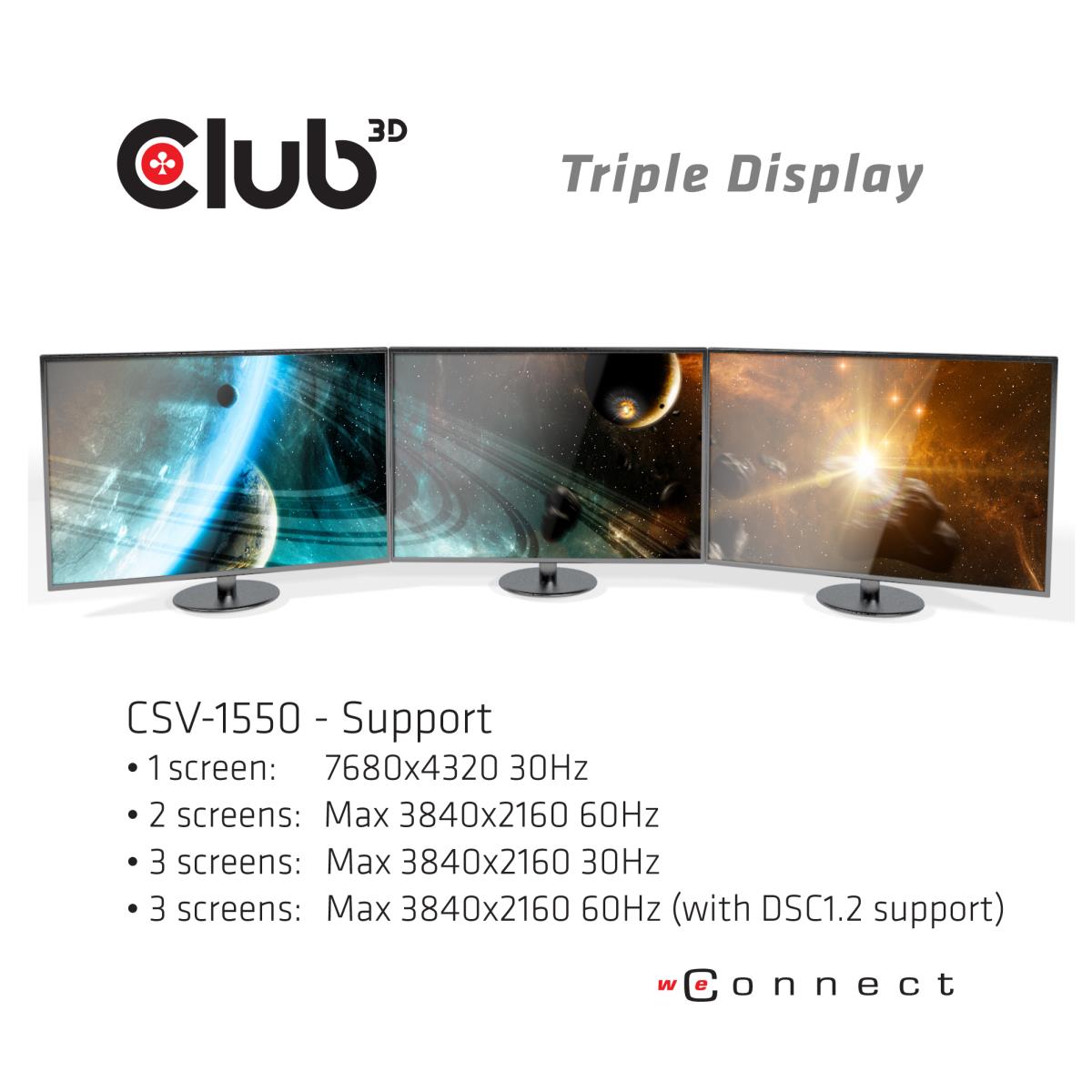 EU Product - Mst Hub Usb Typ C 3.2 Gen 1 DisplayPort 1.4 Triple Monitor 4K60Hz mit DSC 1 - Cable - Digital thumbnail