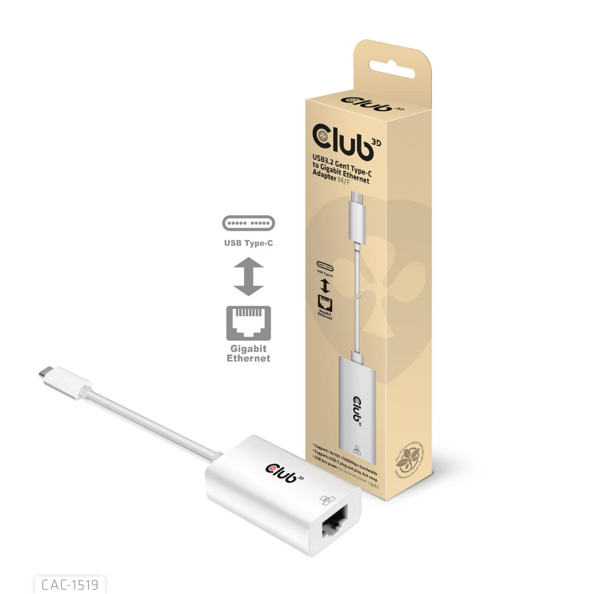 EU Product - Adapter USB 3.2 Typ C> RJ45 Gigabit LAN St/Bu retail - Adapter - Digital thumbnail