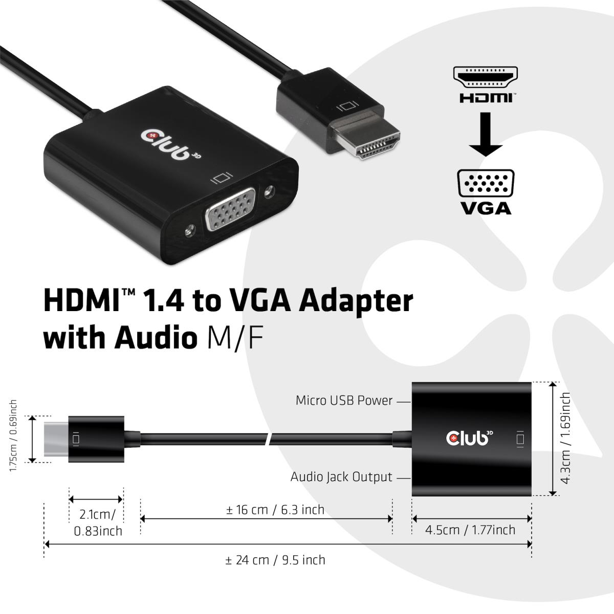 EU Product - Adapter Hdmi> Vga* - Adapter - Audio/Multimedia thumbnail