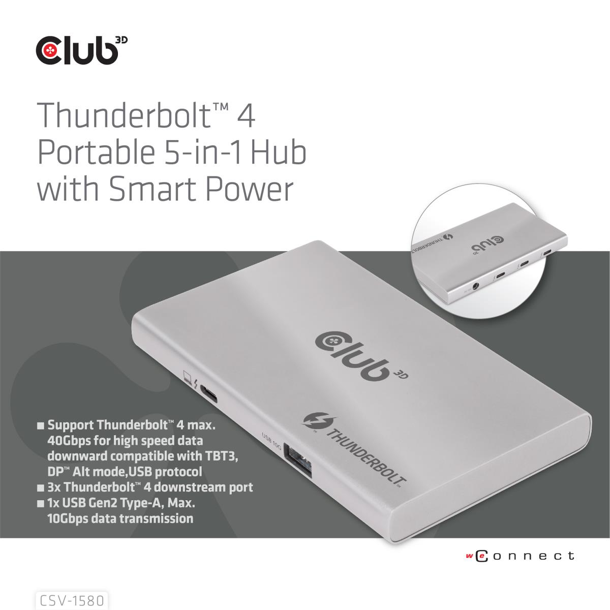 EU Product - Thunderbolt 4 Portable 5-in-1 Hub Smart Power Dockingstation thumbnail