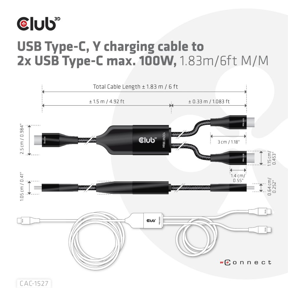 EU Product - Ladekabel Usb Typ C> 2x 100W St/St retail - Cable - Digital thumbnail