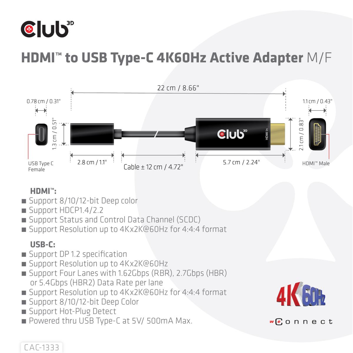 EU Product - Adapter Hdmi> Usb C** 4K60Hz aktiv - Adapter - Digital thumbnail