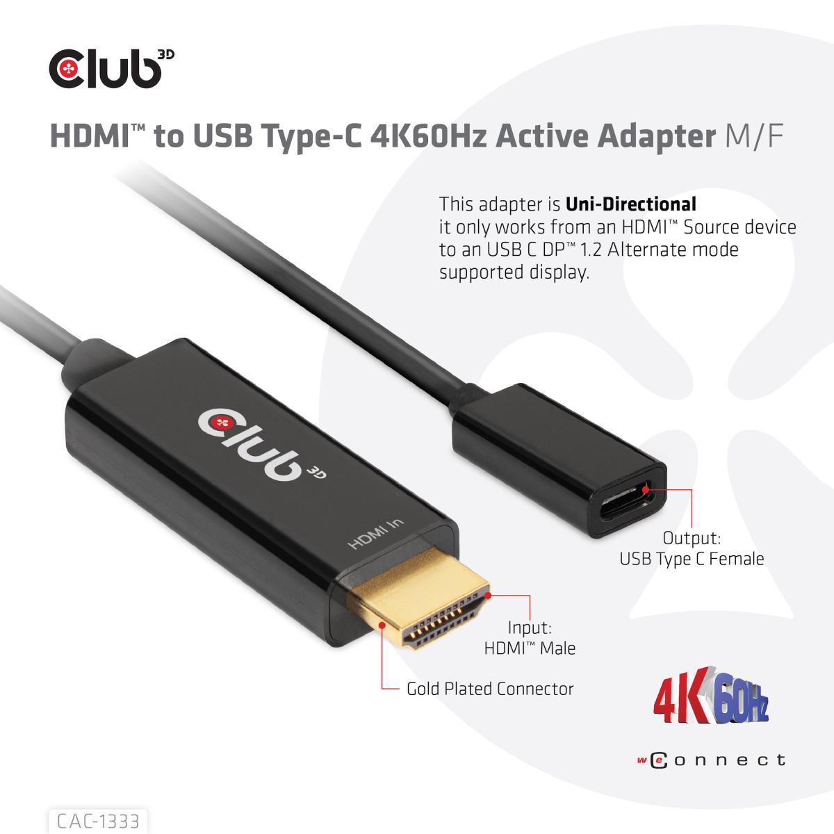 EU Product - Adapter Hdmi> Usb C** 4K60Hz aktiv - Adapter - Digital thumbnail