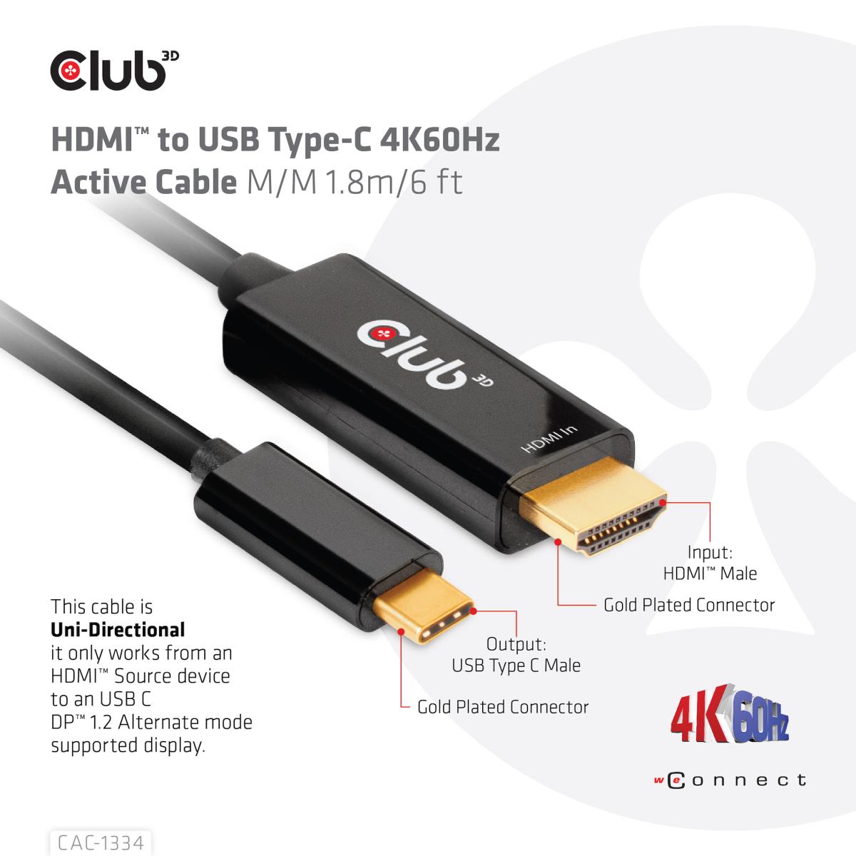 EU Product - Kabel Video Hdmi> Usb Typ C 4K60Hz St/St* - Cable - Digital thumbnail