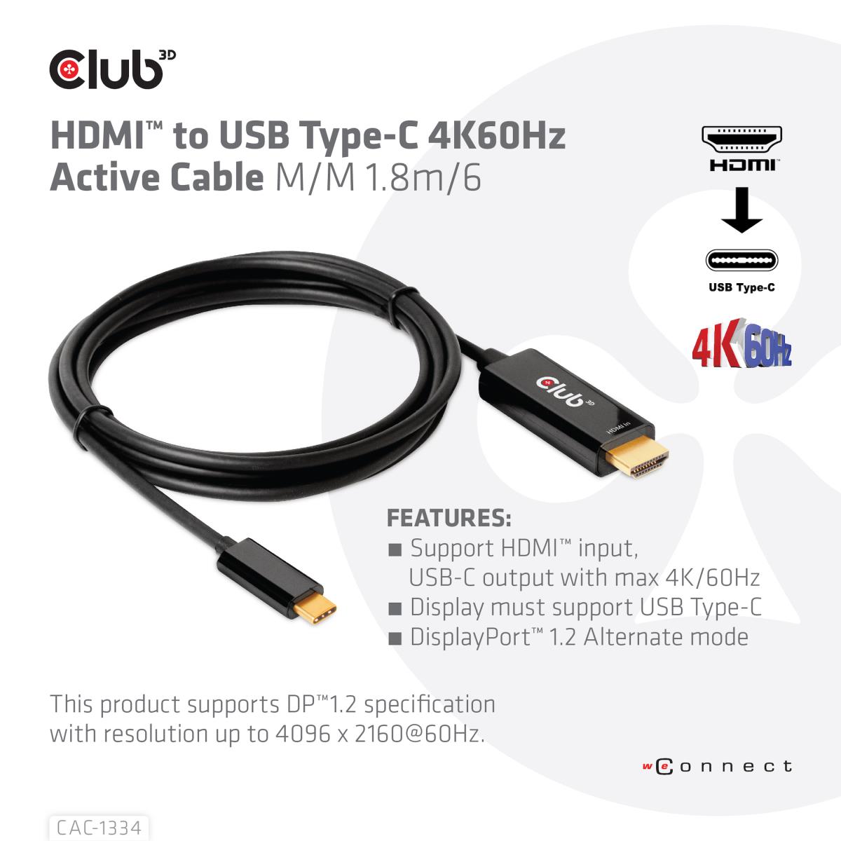 EU Product - Kabel Video Hdmi> Usb Typ C 4K60Hz St/St* - Cable - Digital thumbnail