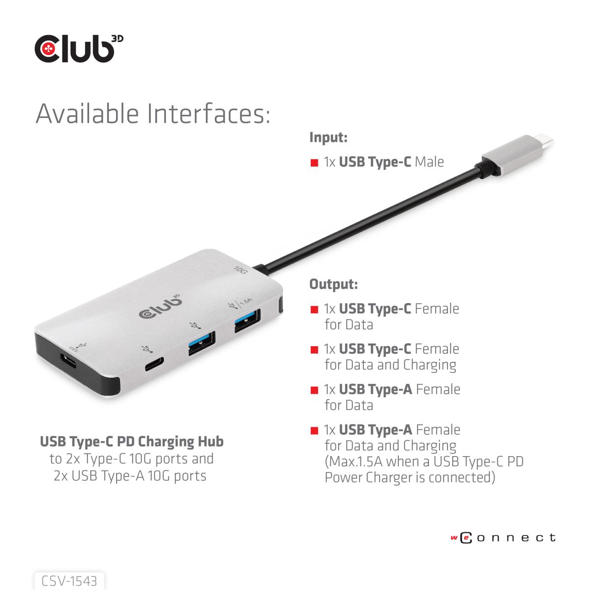 EU Product - CSV-1543 - Hub - 2 x USB 3.1 Gen 2+ 2 USB-C 3.1 2 - Adapter - Digital thumbnail