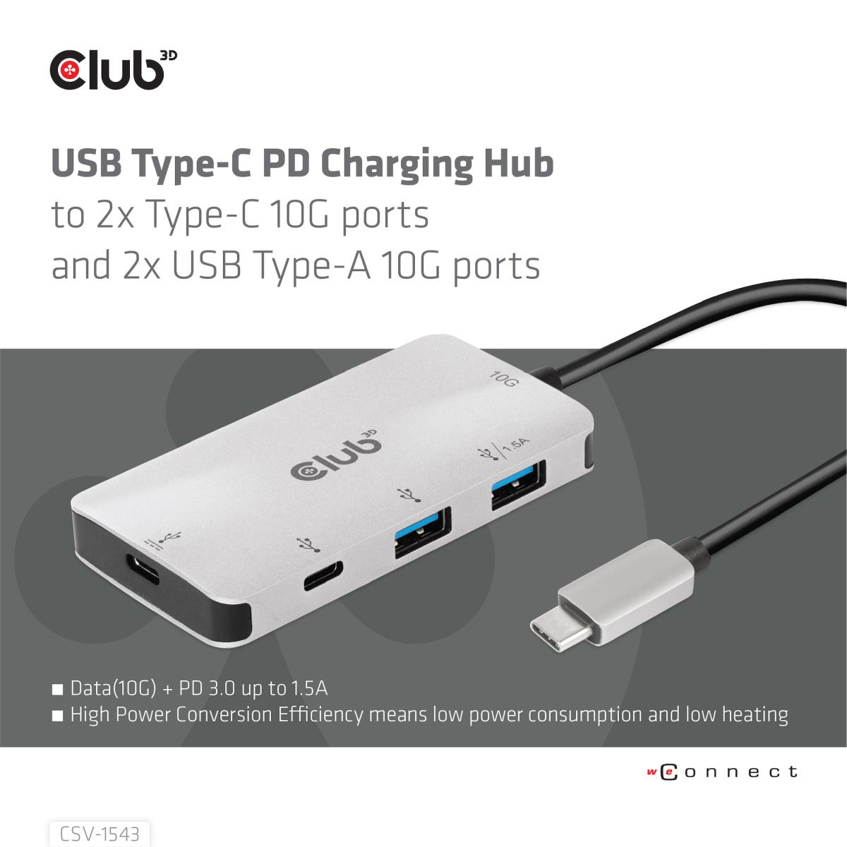 EU Product - CSV-1543 - Hub - 2 x USB 3.1 Gen 2+ 2 USB-C 3.1 2 - Adapter - Digital thumbnail