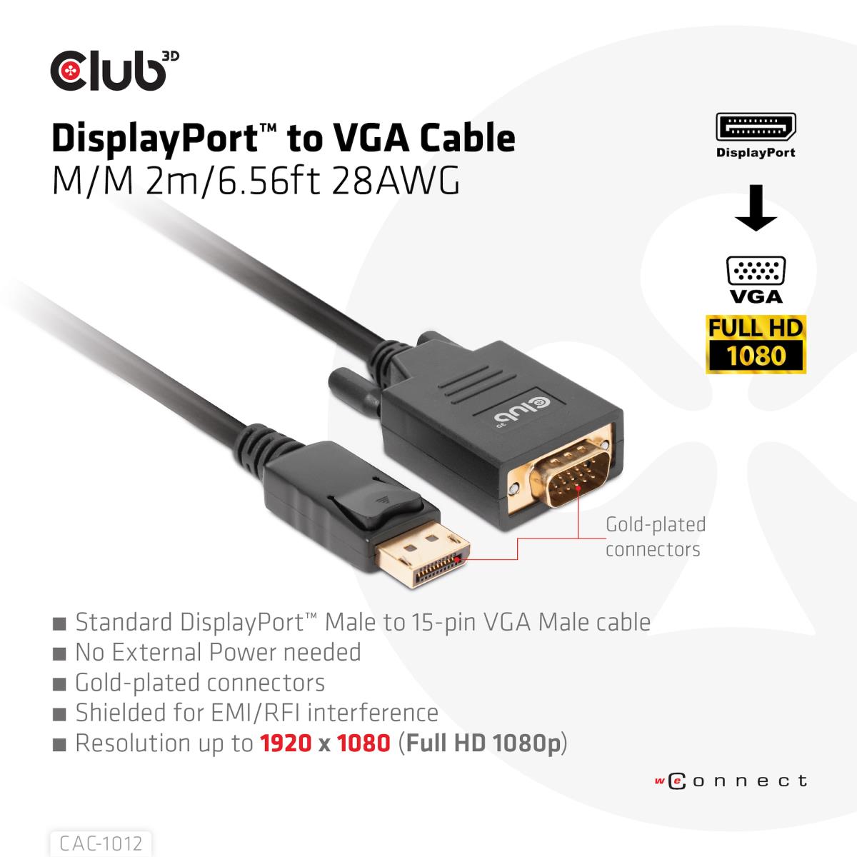 EU Product - Kabel DisplayPort> Vga St/St - Cable - Digital/Display/Video thumbnail