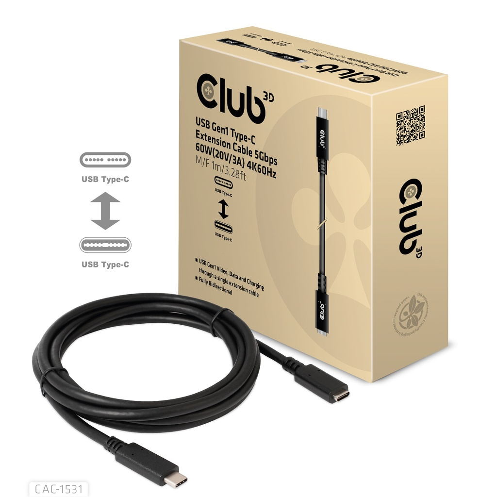 EU Product - CAC-1531 - Usb-Verlngerungskabel - Usb-C m bis W - 20 V - 3 A - 1 - Cable - Digital thumbnail