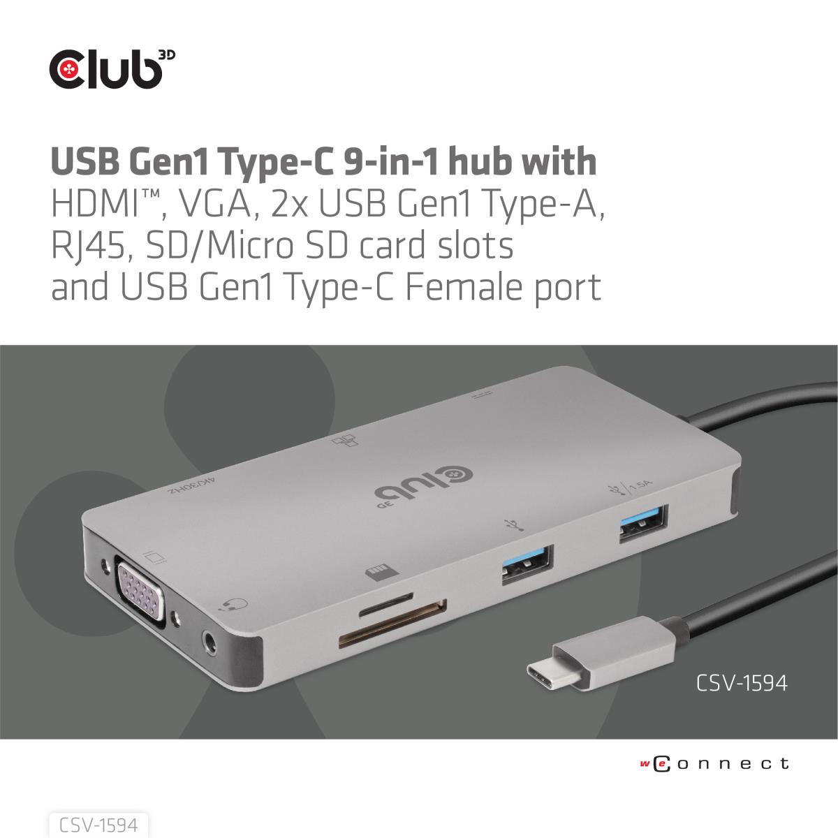 EU Product - Usb Gen 1 Type-C 9-in-1 Hub thumbnail