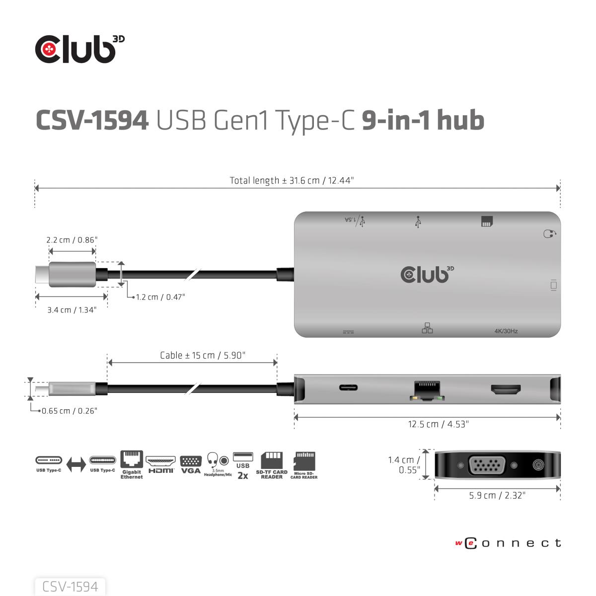 EU Product - Usb Gen 1 Type-C 9-in-1 Hub thumbnail