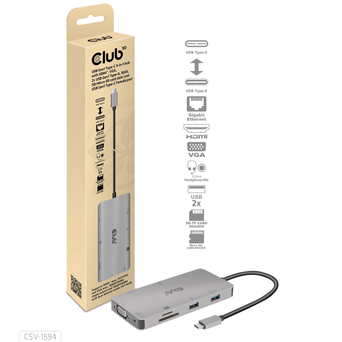 EU Product - Usb Gen 1 Type-C 9-in-1 Hub thumbnail