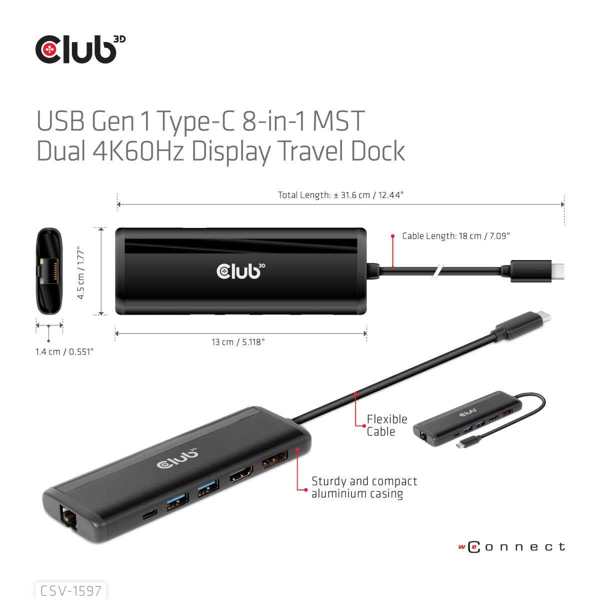 EU Product - Dockingstation - Usb Typ C 8-in-1 Mst Dual 4K60Hz thumbnail