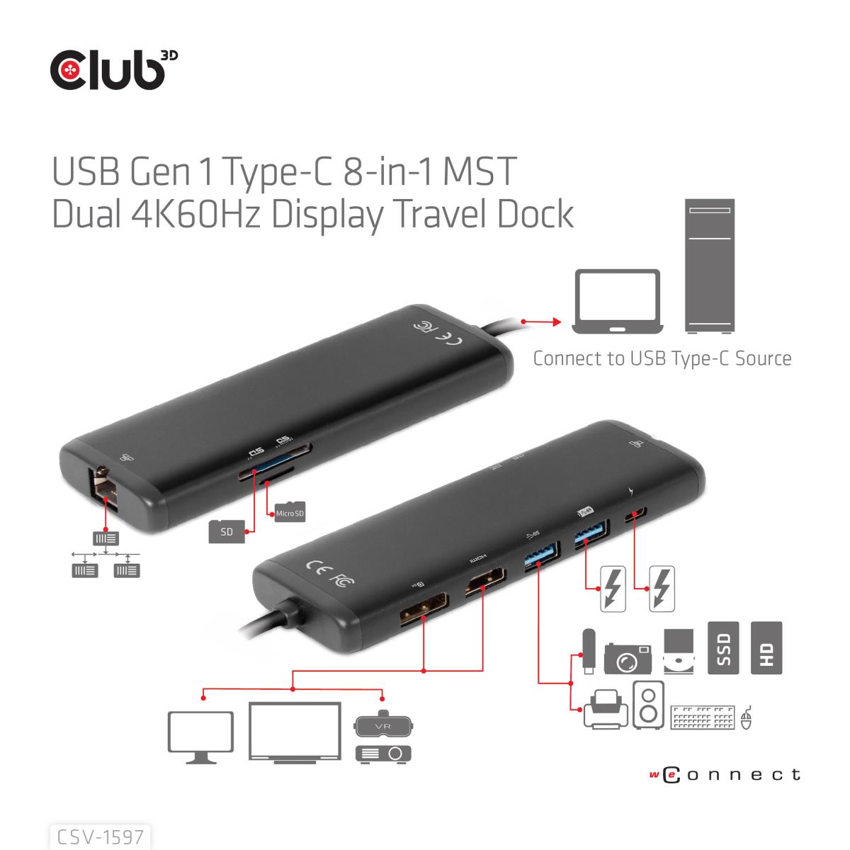 EU Product - Dockingstation - Usb Typ C 8-in-1 Mst Dual 4K60Hz thumbnail