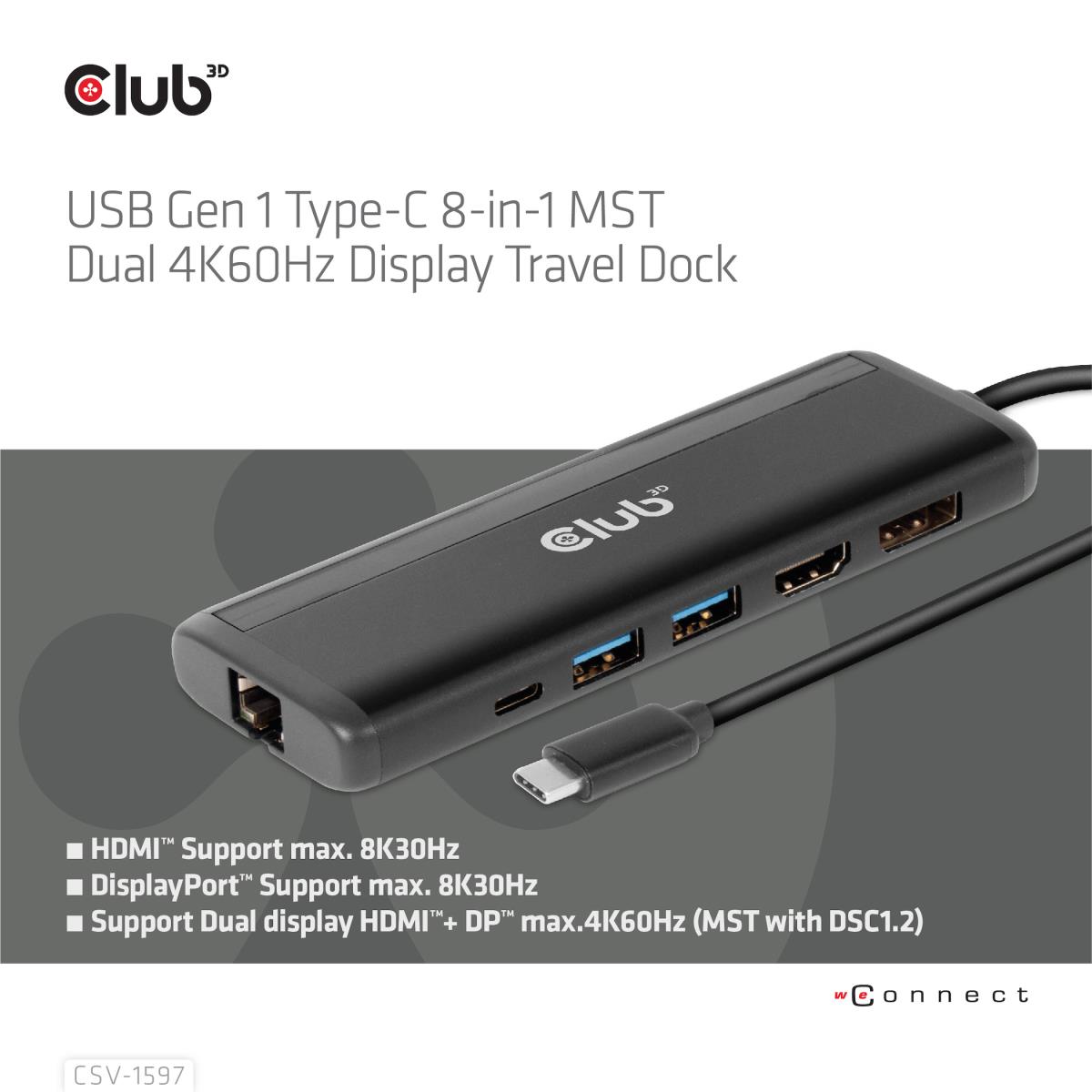 EU Product - Dockingstation - Usb Typ C 8-in-1 Mst Dual 4K60Hz thumbnail