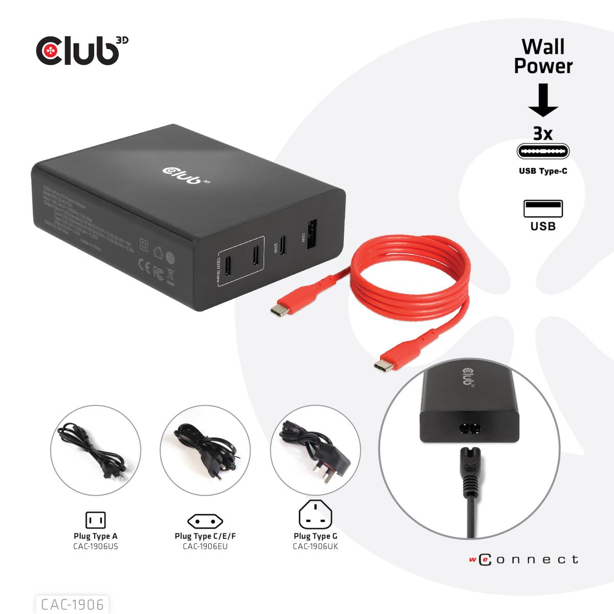 EU Product - Ladegert 3xUSB Typ C 1xUSB A PD - Power Supply - 132 W thumbnail