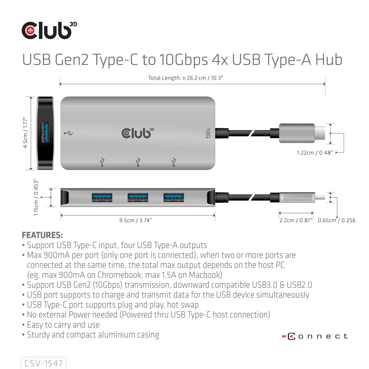 EU Product - CSV-1547 - Hub - 4 x Usb 3.1 Gen 2 thumbnail