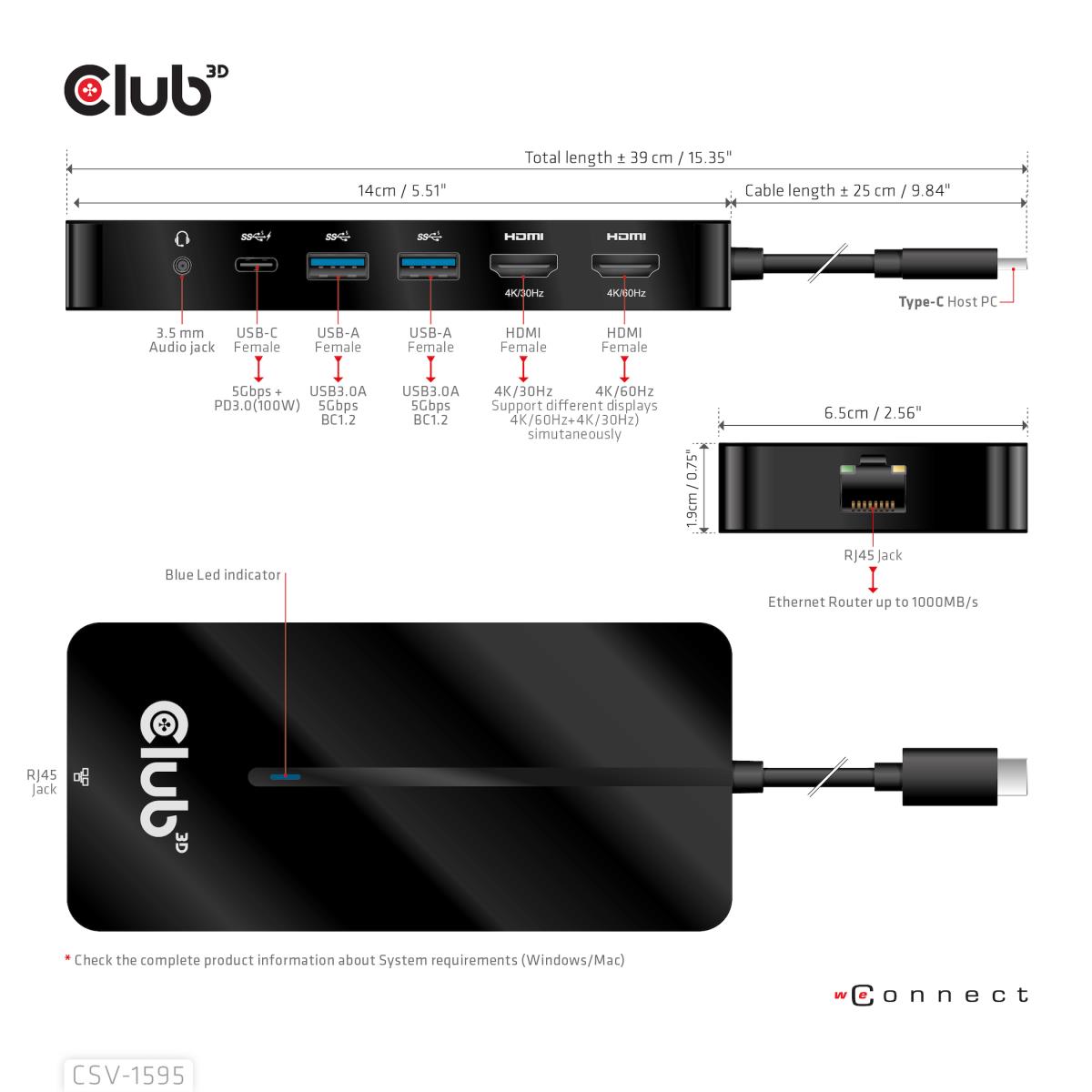 EU Product - Usb Gen 1 Typ-C 7in1 Hub 2x Hdmi Gen1 Typ-A 1x RJ45 100 thumbnail