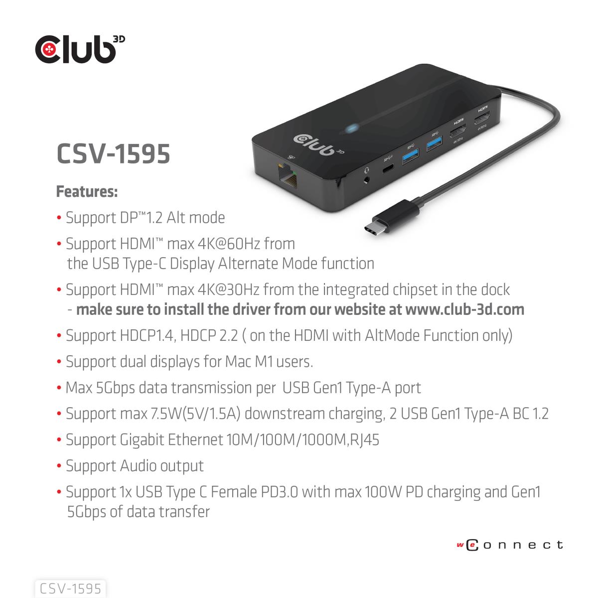 EU Product - Usb Gen 1 Typ-C 7in1 Hub 2x Hdmi Gen1 Typ-A 1x RJ45 100 thumbnail