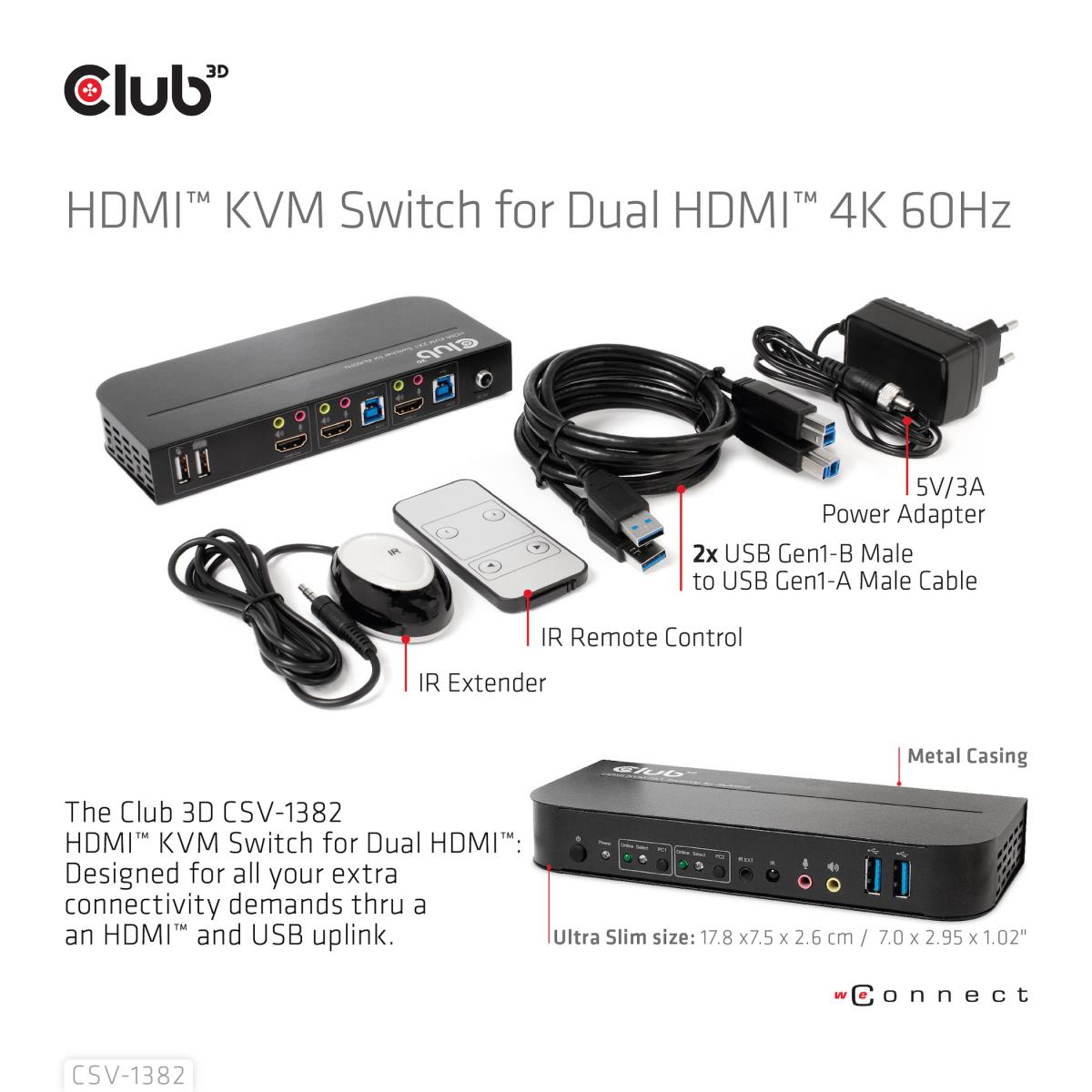 EU Product - Hdmi Kvm Switch 4K60Hz - Kvm Switch - 2-port thumbnail