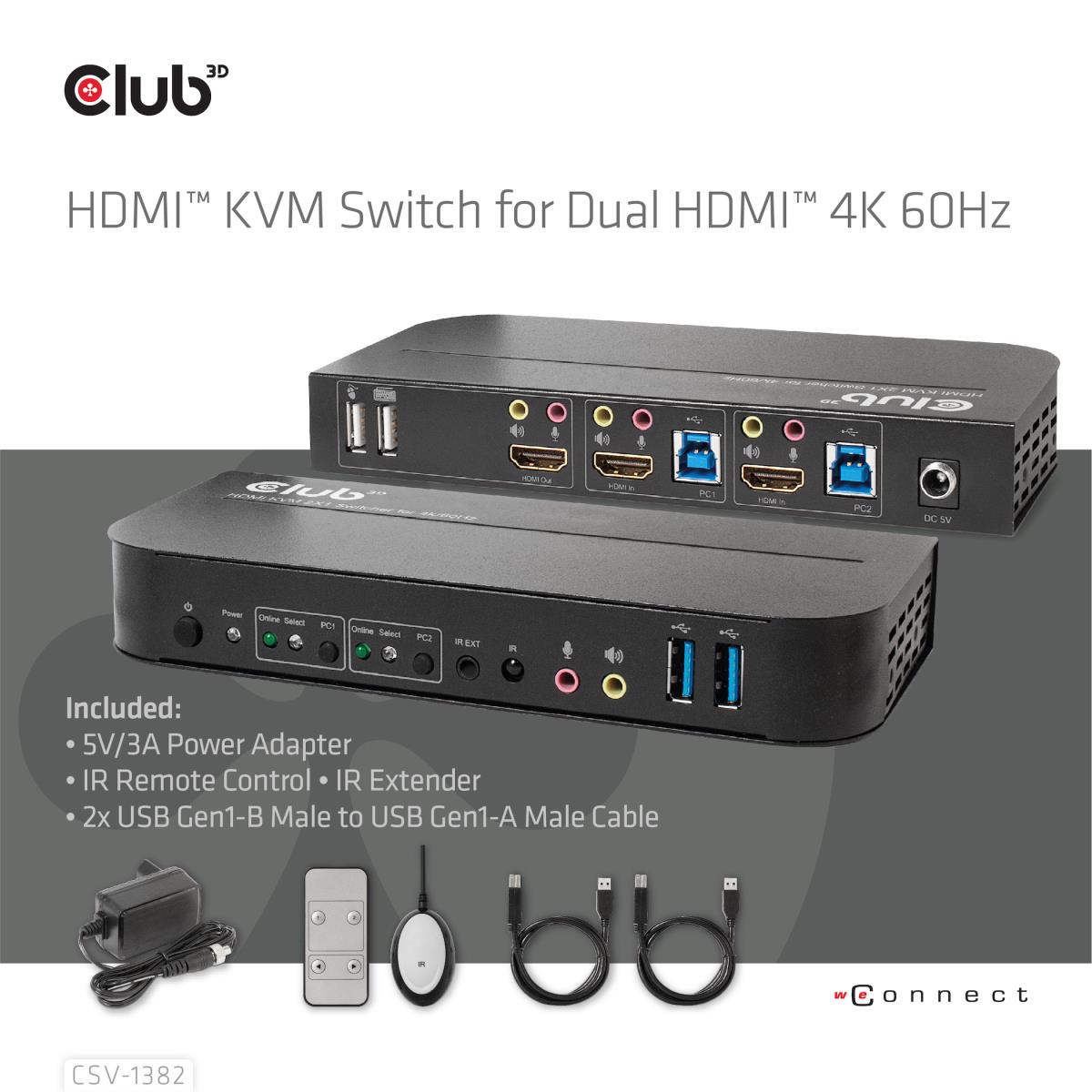 EU Product - Hdmi Kvm Switch 4K60Hz - Kvm Switch - 2-port thumbnail