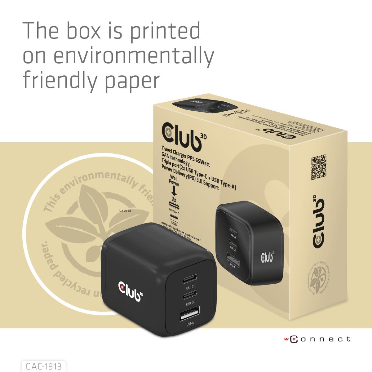EU Product - Ladegert 2xUSB Typ C 1xUSB A PD 65W GaN retail thumbnail