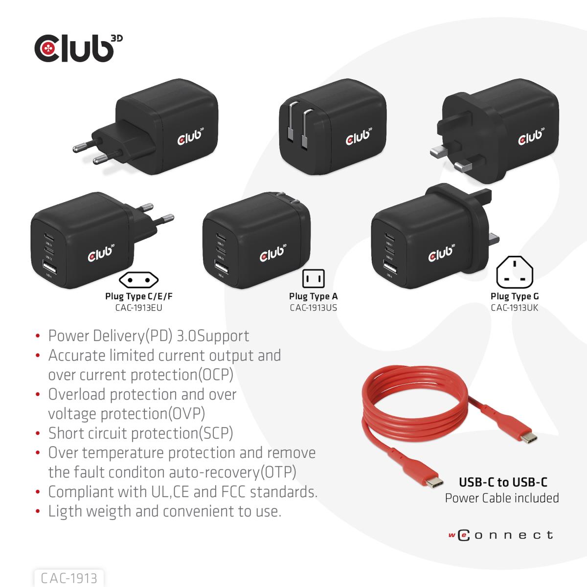 EU Product - Ladegert 2xUSB Typ C 1xUSB A PD 65W GaN retail thumbnail