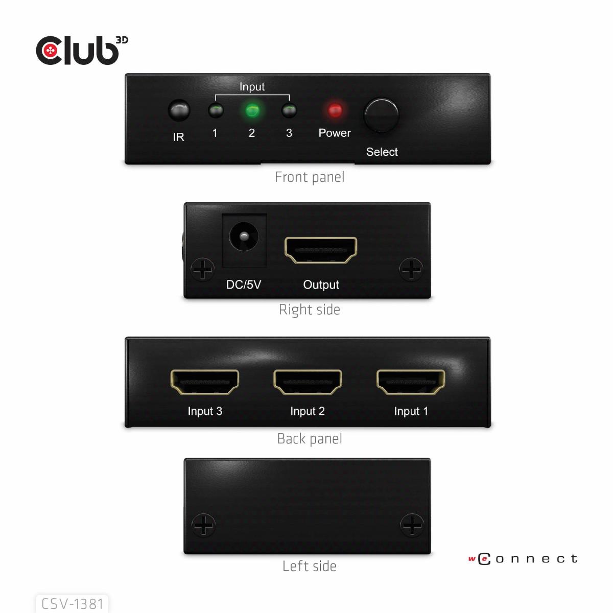 EU Product - 3 to 1 Hdmi 8K60Hz Switch - Digital/Display/Video - 2 m thumbnail