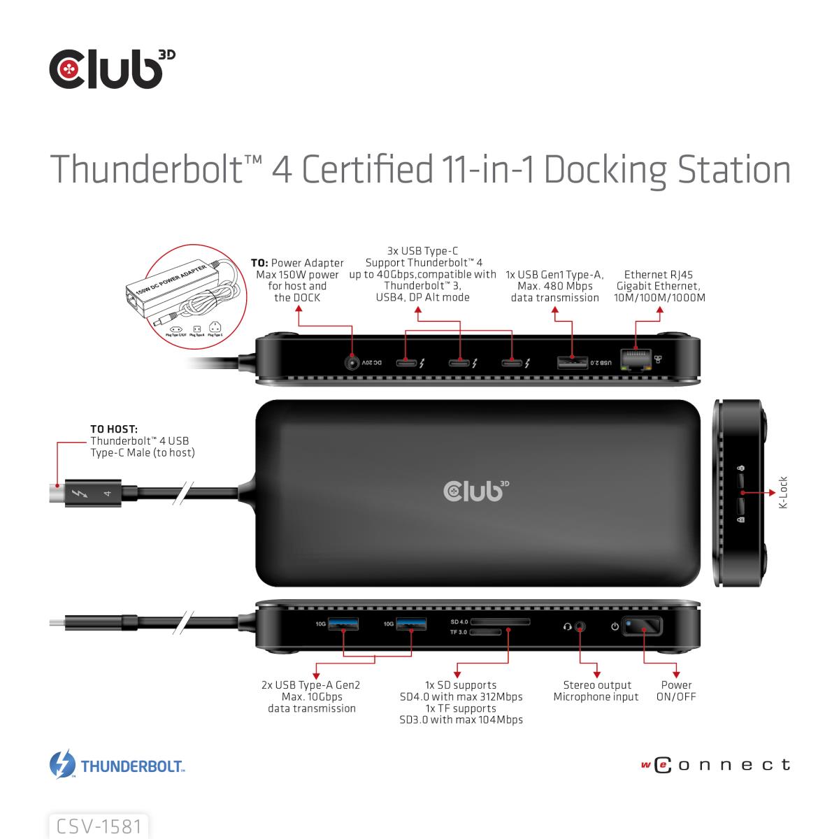 EU Product - Dockingstation Thunderbolt 4 11-in-1 zert. 40Gbps 8K30hz/4K60Hz thumbnail